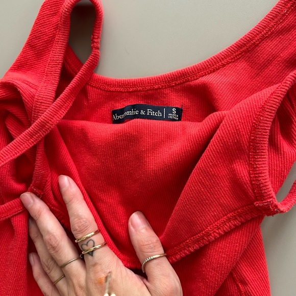 A&F Red Y2K tank body suit with open back - Picture 4 of 6